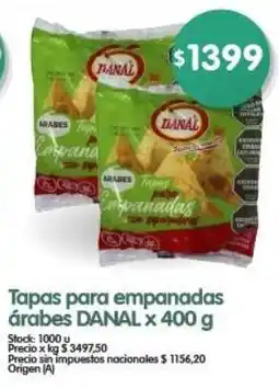 Supermercados Buenos Días Danal tapas para empanadas árabes oferta