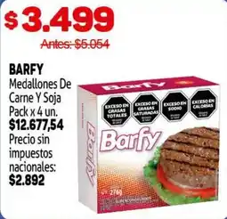 Makro Barfy medallones de carne y soja oferta