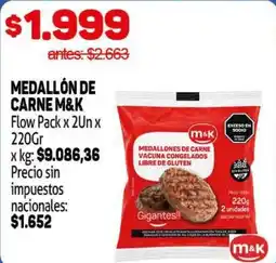 Makro M&K medallón de carne oferta