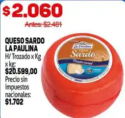 Makro La paulina queso sardo oferta