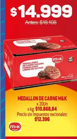 Makro M&K Medallon de carne m&k oferta