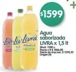 Supermercados Buenos Días Livra agua saborizada oferta