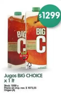 Supermercados Buenos Días Big choice jugos oferta