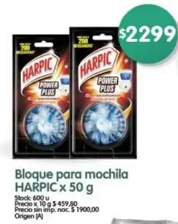 Supermercados Buenos Días Harpic bloque para mochila oferta