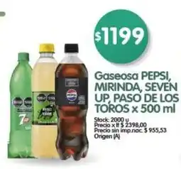 Supermercados Buenos Días Pepsi gaseosa mirinda seven up paso de los toros oferta