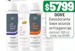 Almacor Dove - desodorante base acuosa vs fragancias aerosol oferta