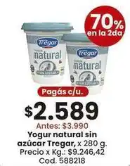 Coto Tregar - yogur natural sin azúcar oferta