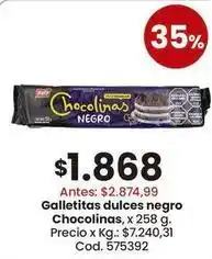 Coto Chocolinas - galletitas dulces negro chocolinas, x 258 g oferta