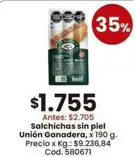 Coto Unión - salchichas sin piel oferta