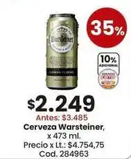 Coto Warsteiner - cerveza pilsen oferta