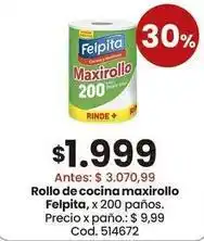 Coto Felpita - rollo de cocina maxirollo, x 200 paños. cod. 514672 oferta