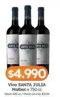 Cordiez Santa julia - malbec x 750 cc oferta