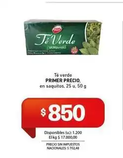 Cooperativa Obrera Primer precio - té verde primer precio oferta