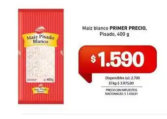 Primer precio - maiz blanco