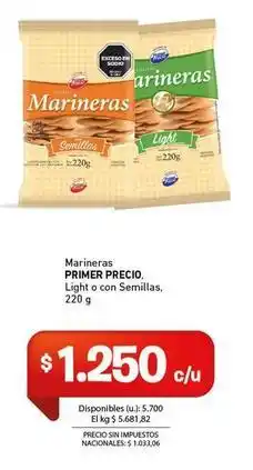 Cooperativa Obrera Primer - marineras oferta