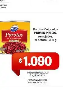 Cooperativa Obrera Primer precio - porotos colorados oferta