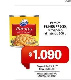 Cooperativa Obrera Primer precio - porotos secos remojados oferta