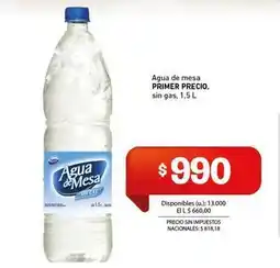 Cooperativa Obrera Primer precio - agua de mesa oferta
