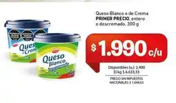 Cooperativa Obrera Primer precio - queso blanco o de crema oferta