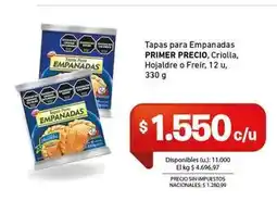 Cooperativa Obrera Primer - tapas para empanadas oferta