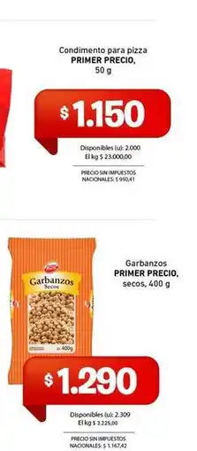 Cooperativa Obrera Primer - condimento para pizza oferta
