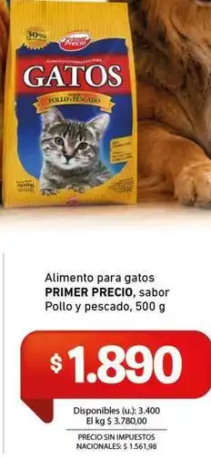 Cooperativa Obrera Primer - alimento para gatos oferta
