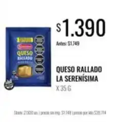 Supermercados Tadicor La serenísima - queso rallado oferta