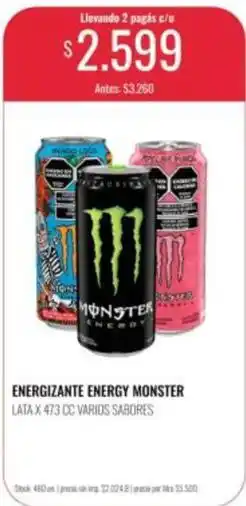 Supermercados Tadicor Monster - energizante energy lata oferta