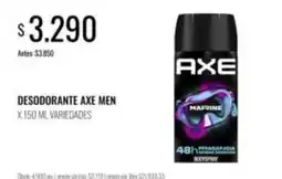 Supermercados Tadicor Axe - desodorante oferta
