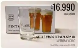 Supermercados Tadicor Set x 6 vasos cerveza 592 ml oferta