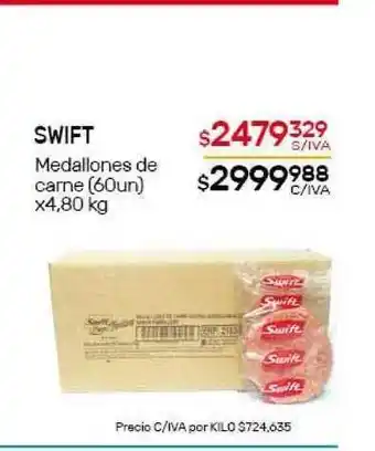 Nini Mayorista Swift Medallones de carne (60un) x4,80 kg oferta