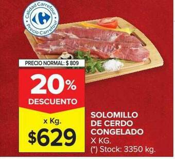 Carrefour Market Solomillo De Cerdo Congelado oferta