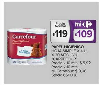 Carrefour Market Papel Higiénico Hoja Simple oferta