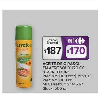 Carrefour Market Aceite De Girasol En Aerosol oferta