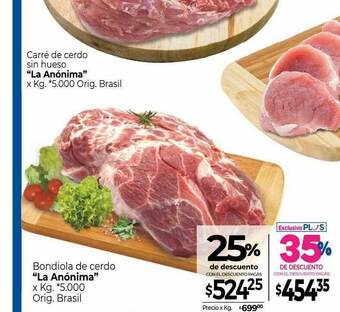 La Anonima Carré De Cerdo Sin Hueso oferta
