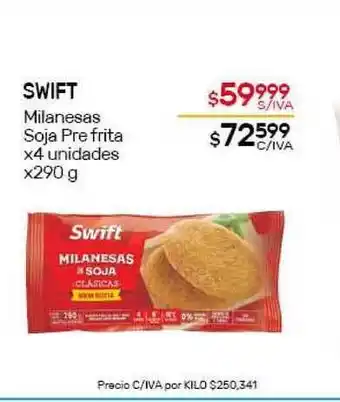 Swift Milanesas Soja Pre Frita x4 unidades x290 g