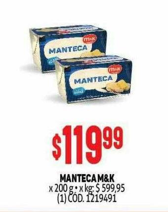 Makro Manteca M&k oferta
