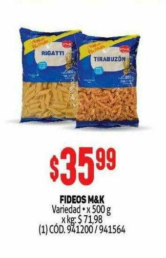 Makro Fideos M&k oferta