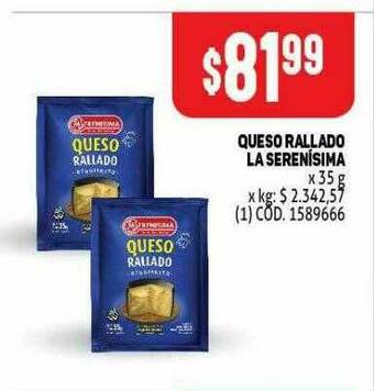 Makro Queso Rallado La Serenísima oferta
