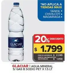 Carrefour Maxi Glaciar - agua mineral sin gas oferta