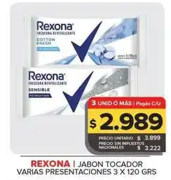 Carrefour Maxi Rexona - jabon tocador oferta