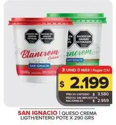 Carrefour Maxi San ignacio - queso crema ligth/entero oferta