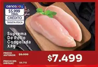 Suprema de pollo congelada