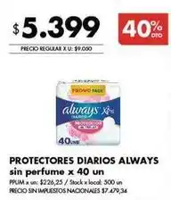 Disco Always - protectores diarios oferta