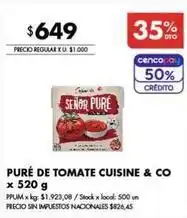 Disco Puré de tomate cuisine & co oferta