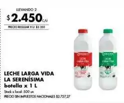 Disco La serenísima - leche larga vida oferta