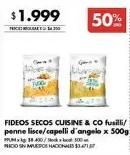 Disco Fideos secos fusilli/ penne lisce/ capelli d'angelo oferta