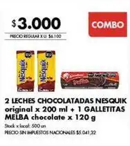 Disco Leches chocolatadas + galletitas chocolate oferta