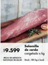 Disco Solomillo de cerdo congelado oferta