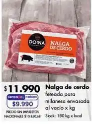 Disco Nalga de cerdo feteada para milanesa oferta